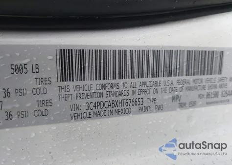 2017 Dodge Journey Se из США, поврежденный, VIN 3C4PDCABXHT676653